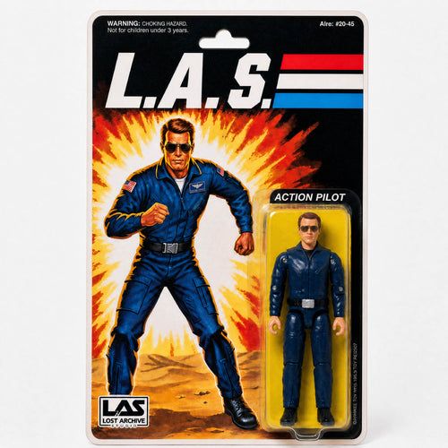 L.A.S. Action Pilot action figure packaging